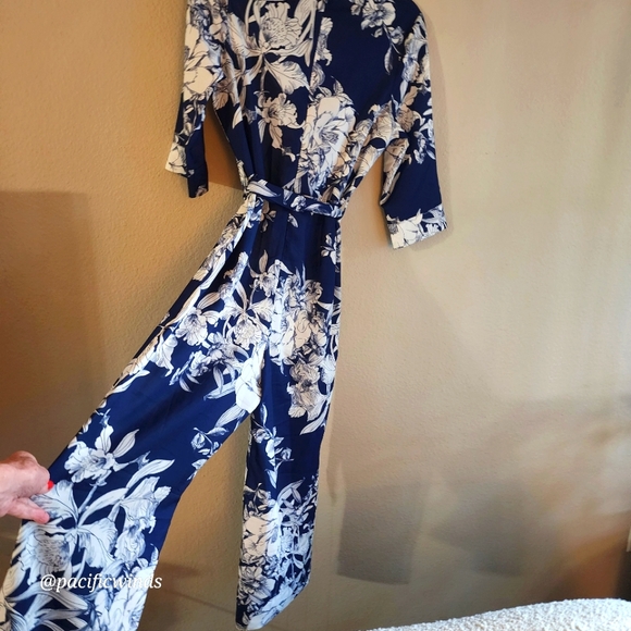 Cqbycq Pants - RARE! DOLMAN 3/4 SLEEVE JUMPSUIT WIDE LEG CQ BY CQ